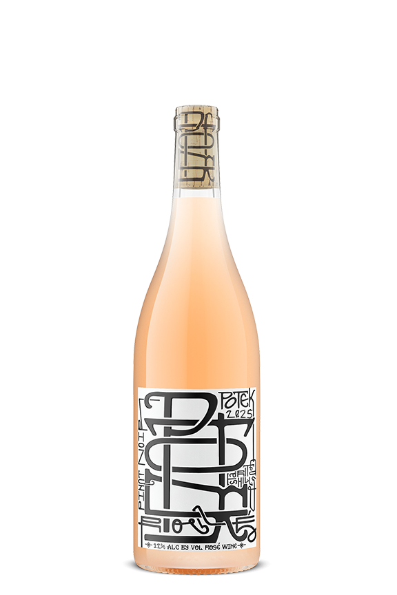 Bottle of 2025 Potek Pinot Noir Rosé — Potek Winery