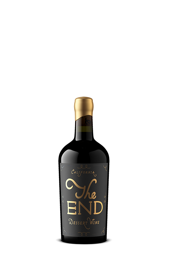 Bottle of The End fortified dessert wine — Muni Wine, Santa Barbara